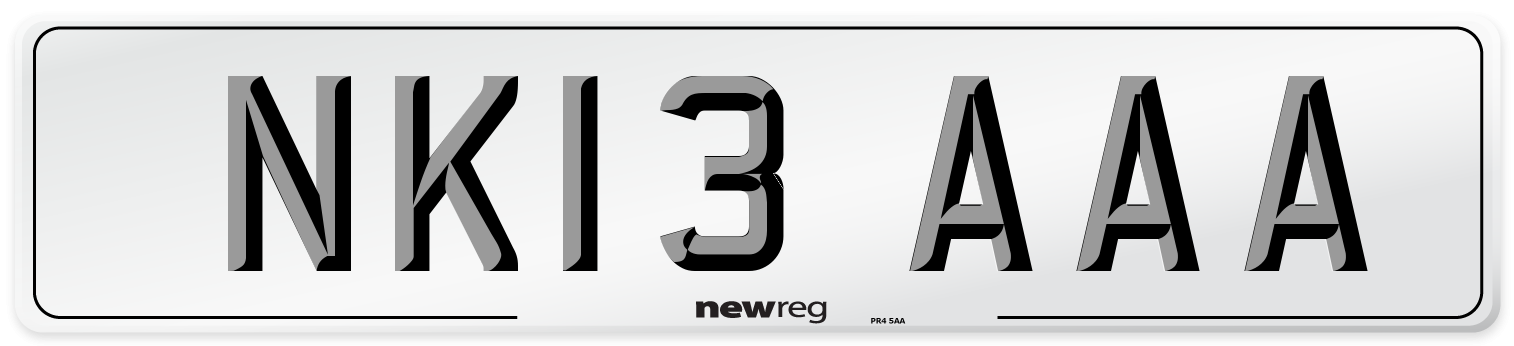 NK13 AAA Number Plate from New Reg